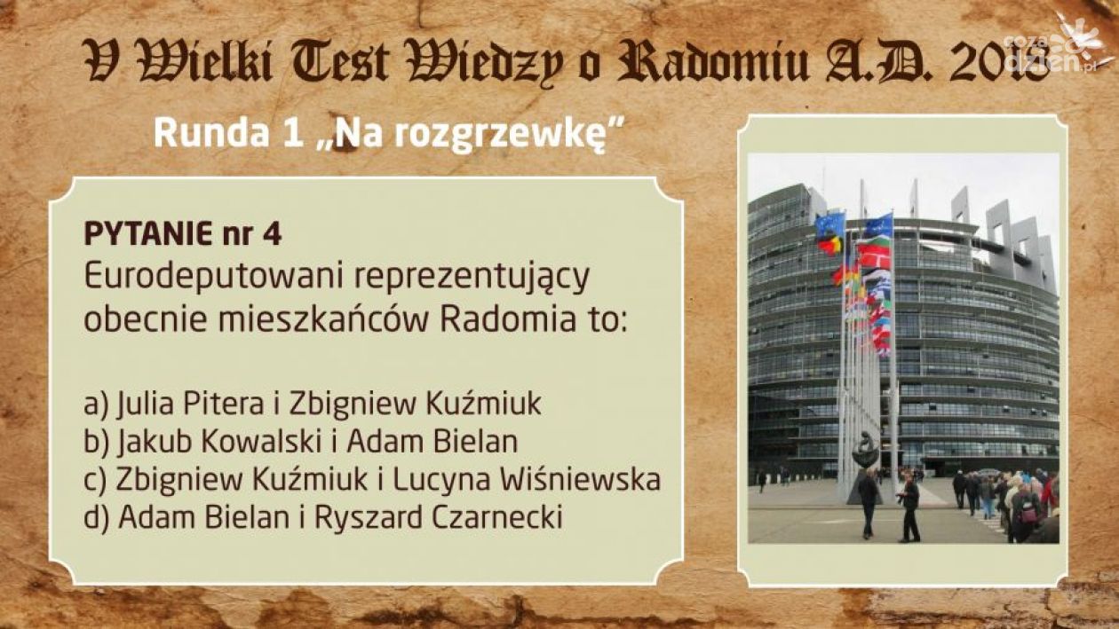 Wielki Test Wiedzy  o Radomiu - sprawdź, czy dałbyś radę