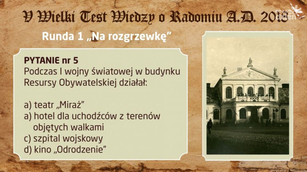 Wielki Test Wiedzy  o Radomiu - sprawdź, czy dałbyś radę