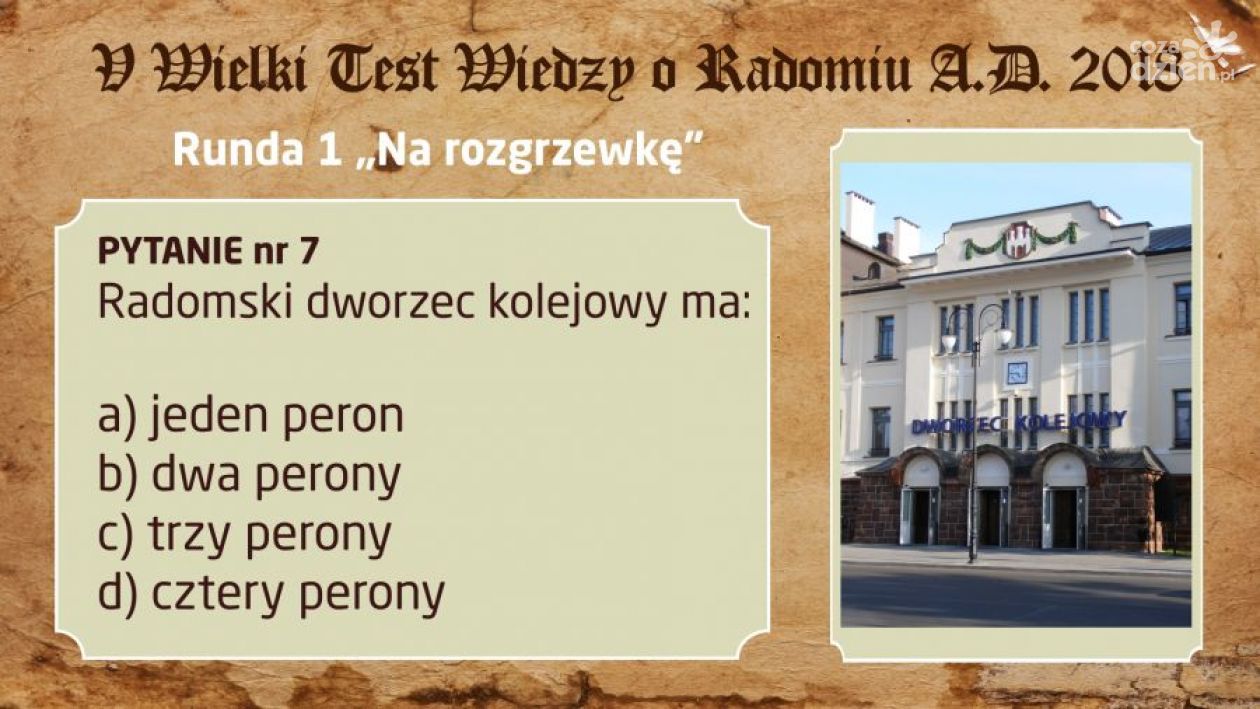 Wielki Test Wiedzy  o Radomiu - sprawdź, czy dałbyś radę