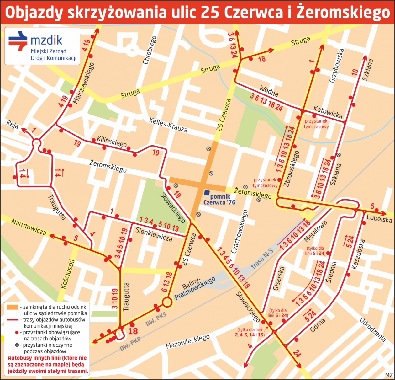 Utrudnienia w ruchu podczas obchodów rocznicy Radomskiego Czerwca