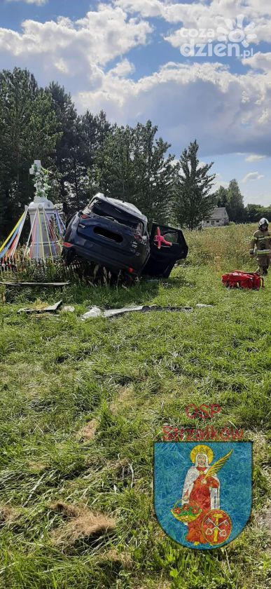 Wawrzyszów. Kierowca stracił panowanie nad pojazdem