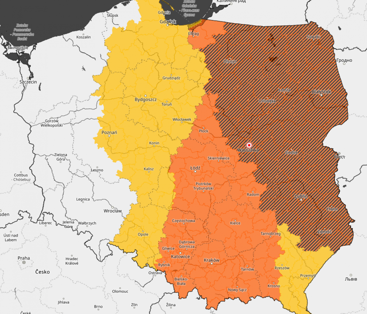 Drugi stopień ostrzeżenia przed burzami!