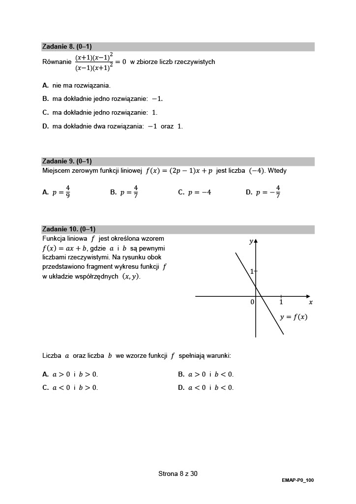 Matura Z Matematyki Zobacz Jakie By Y Zadania