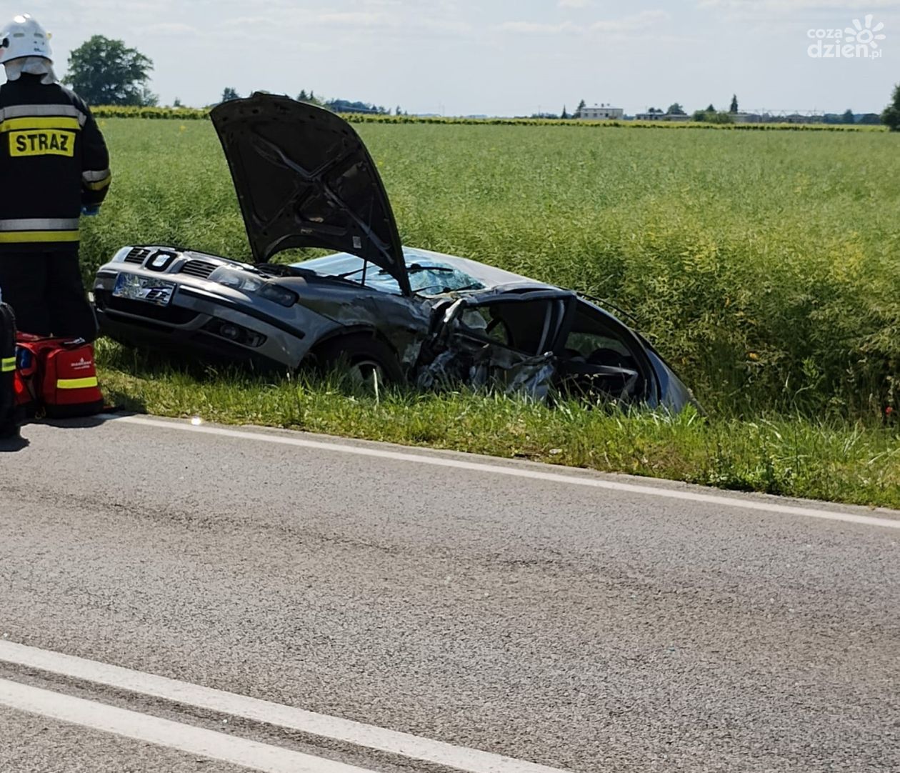 Wypadek w Starej Wsi. DW728 zablokowana