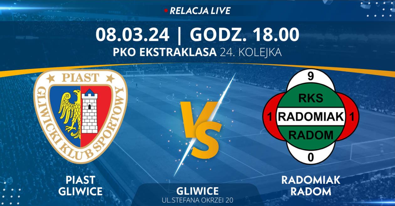 Piast Gliwice - Radomiak Radom (relacja LIVE)