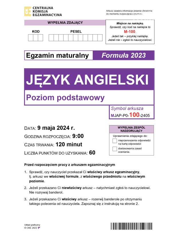 Matura z języka angielskiego [ARKUSZE]