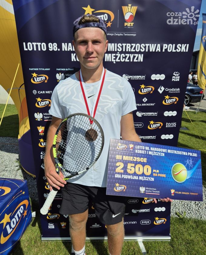 Radomski tenisista Hubert Plenkiewicz został brązowym medalistą mistrzostw Polski w deblu!