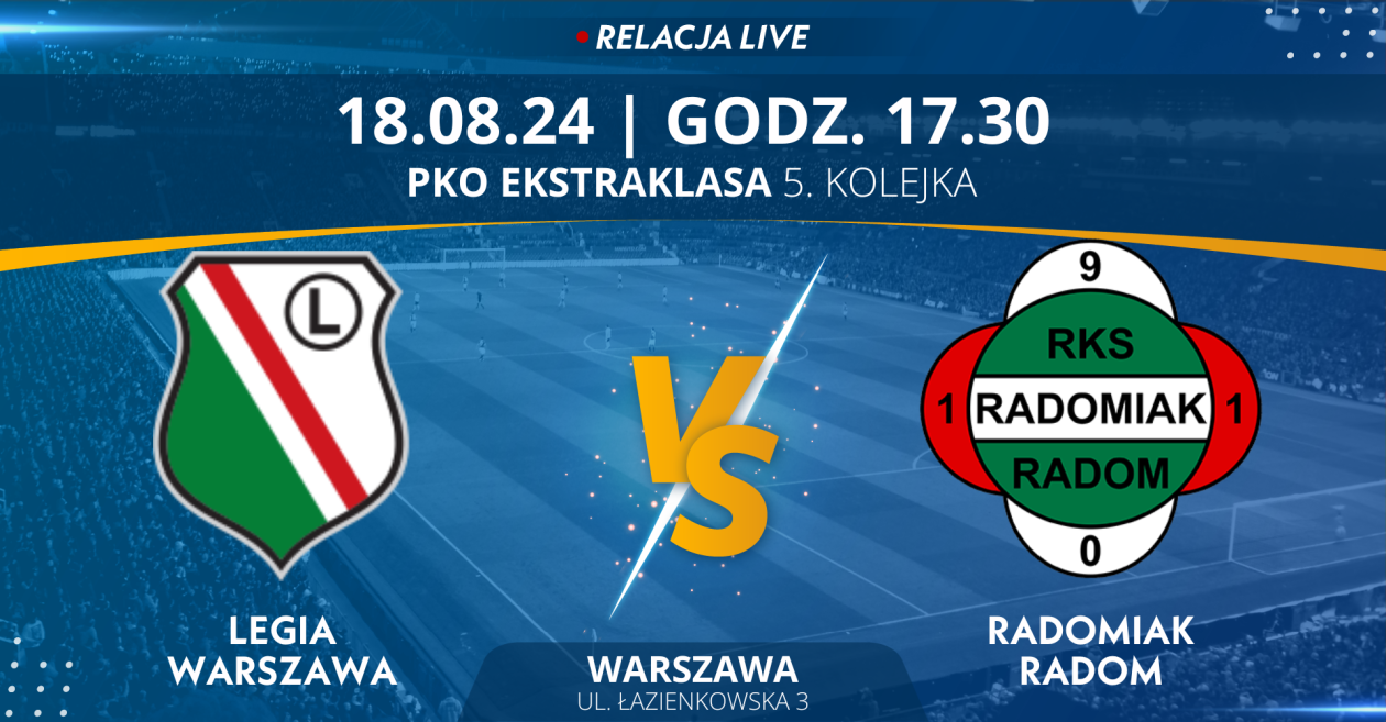 Legia Warszawa - Radomiak Radom (relacja LIVE) 