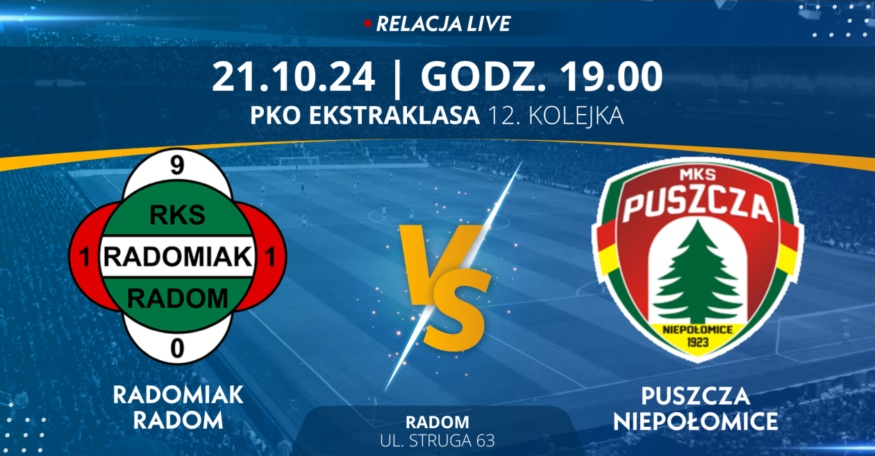 Radomiak Radom - Puszcza Niepołomice (relacja LIVE)