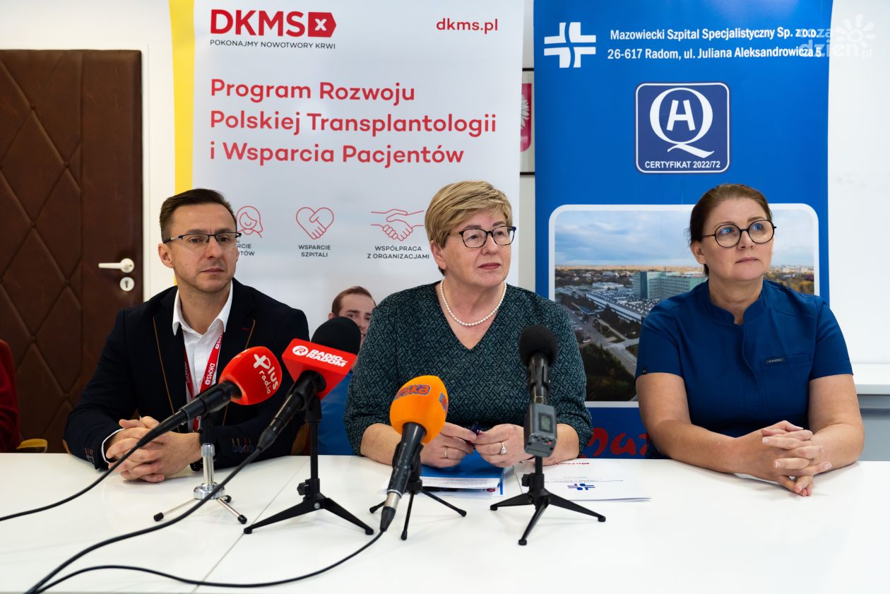 Konferencja prasowa w Mazowieckim Szpitalu Specjalistycznym dot. darowizny przekazanej przez Fundację DKMS (zdjęcia)