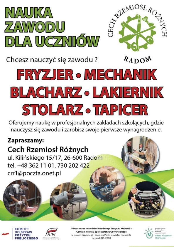 120 lat tradycji rzemieślniczych w Radomiu – Cech Rzemiosł Różnych stawia na kształcenie dualne