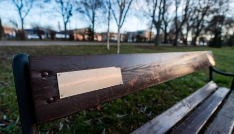 Zniszczone Ławki Literackie w Starym Ogrodzie (zdjęcia)